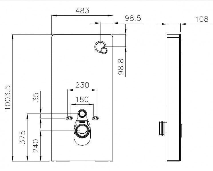 Pack WC complet 45 : WC B-8030 Noir mat avec siège Soft-Close & module sanitaire 805 Noir