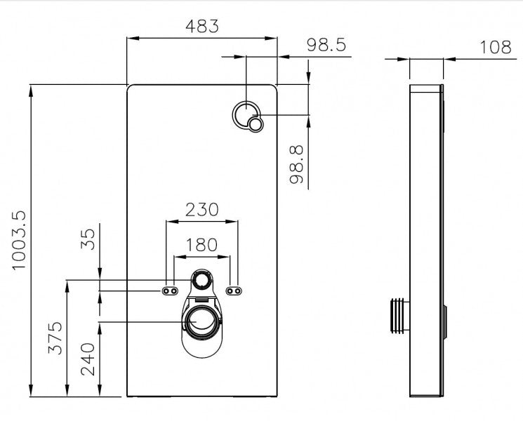 Module sanitaire 805 pour WC suspendu - noir
