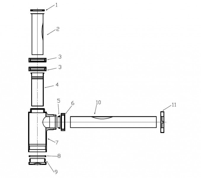 Siphon de lavabo en laiton 1924 - chrome brillant 