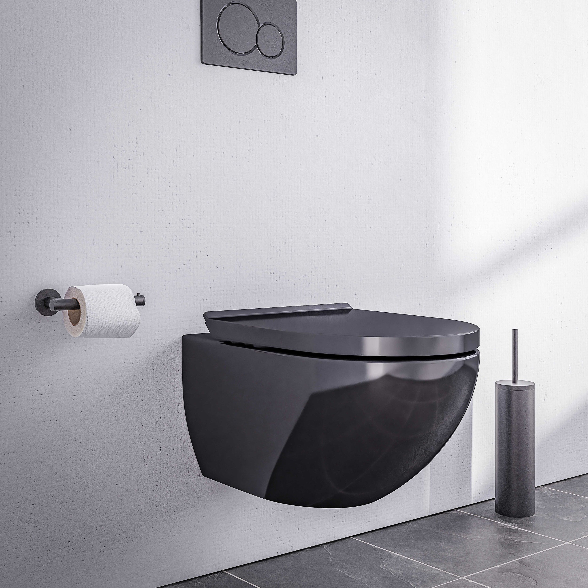 WC sospeso senza brida E-9030 con sedile Soft-Close - Colore a scelta