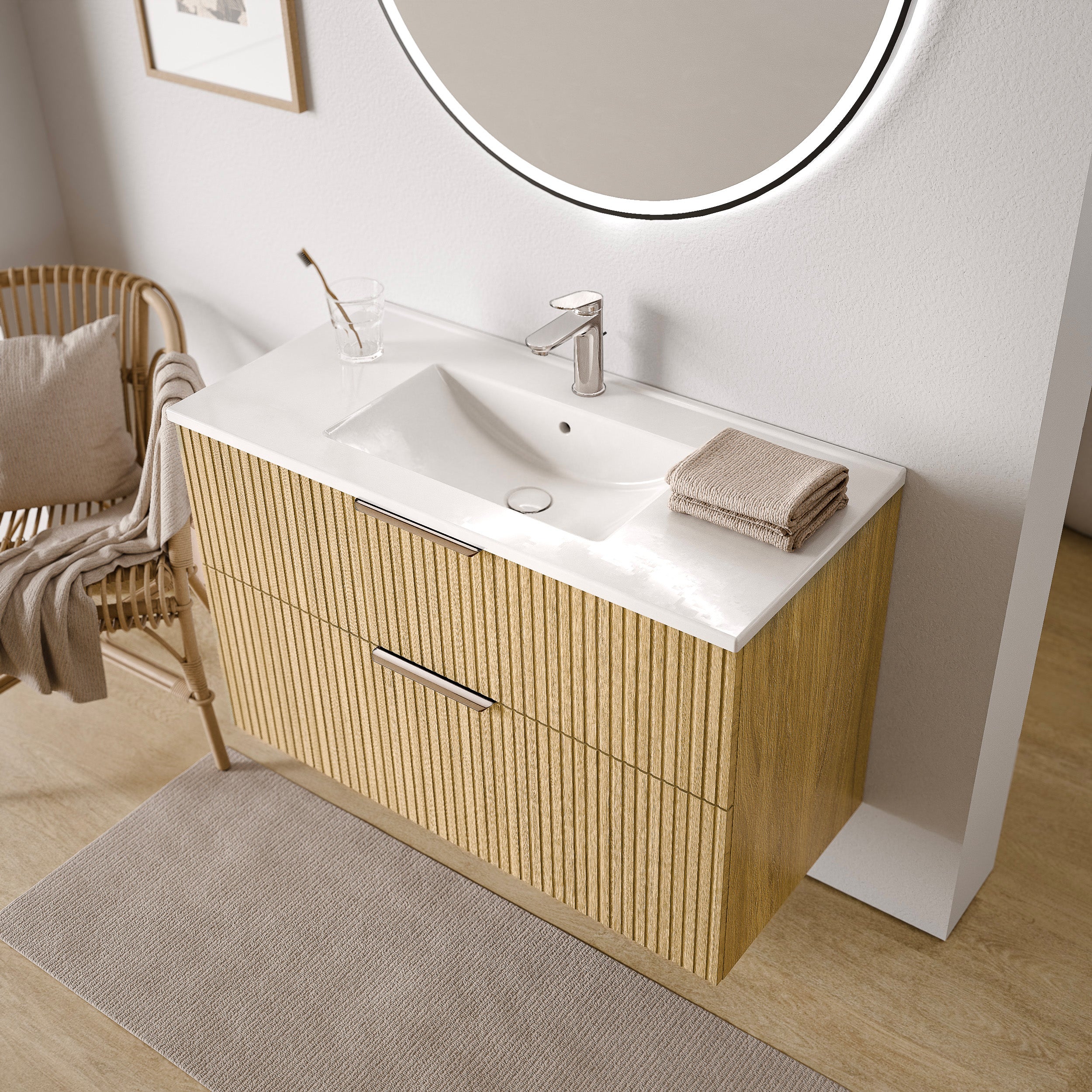 Badmöbel Set TIM 100 cm mit Waschbecken