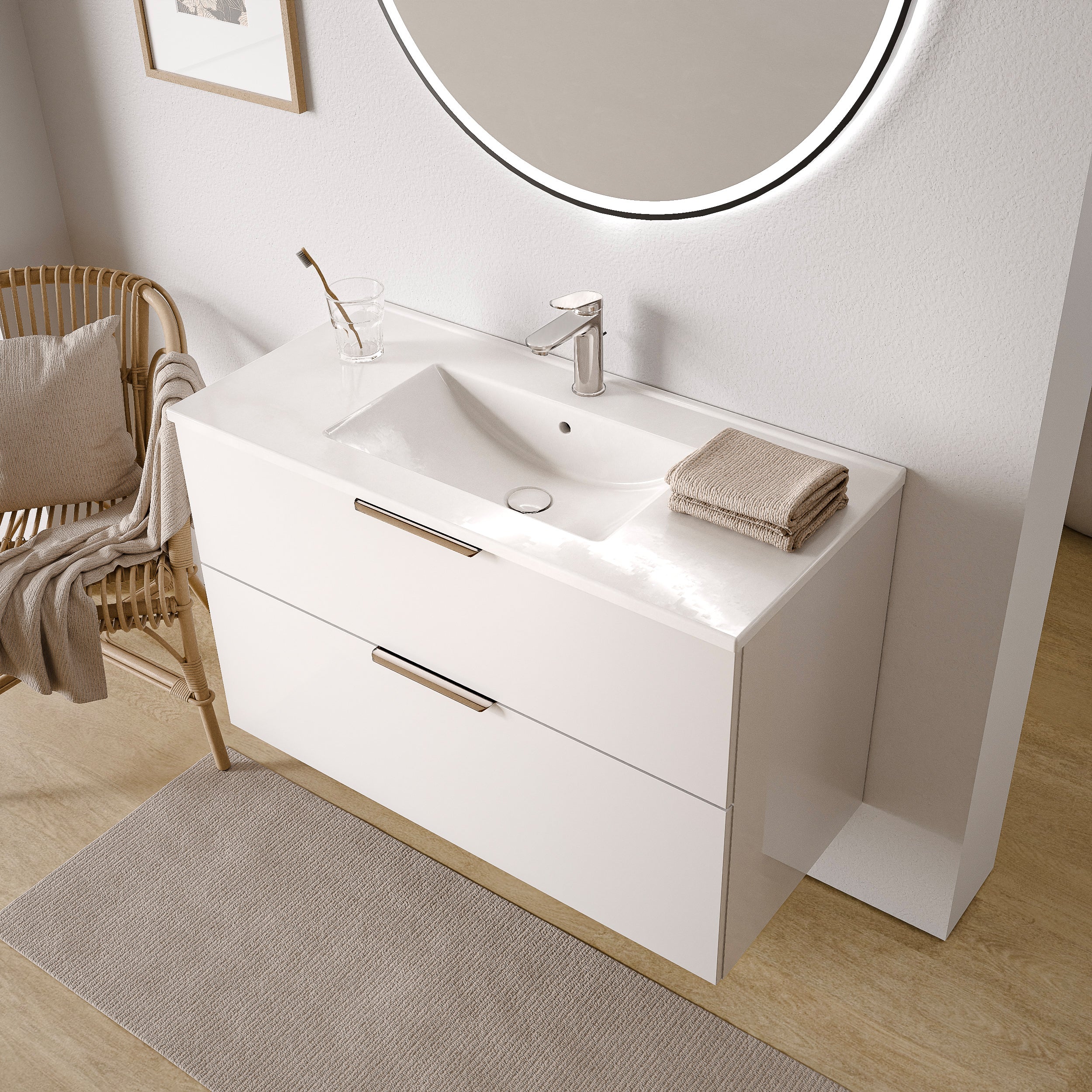Badmöbel Set TIM 100 cm mit Waschbecken