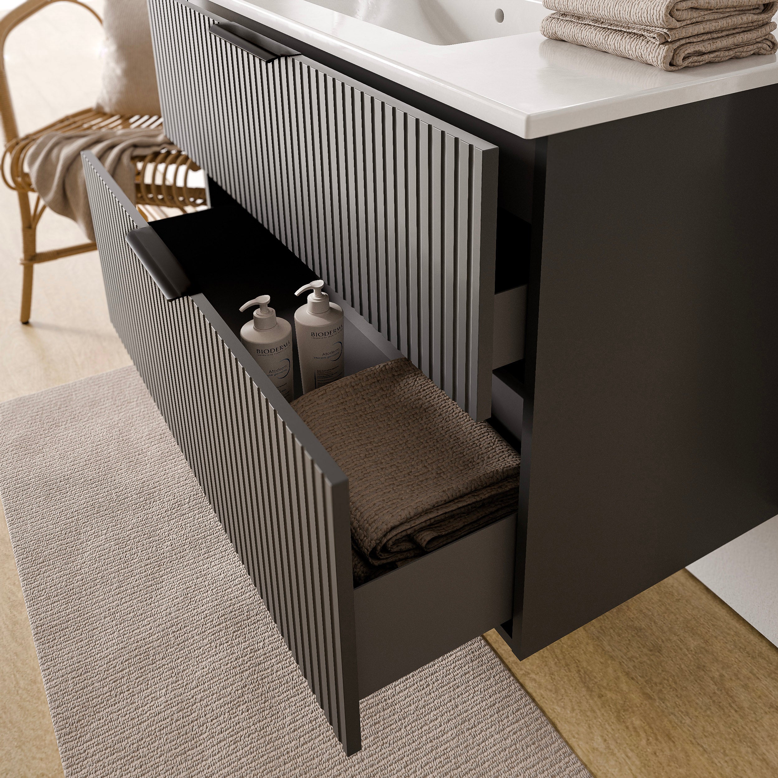 Badmöbel Set TIM 100 cm mit Waschbecken