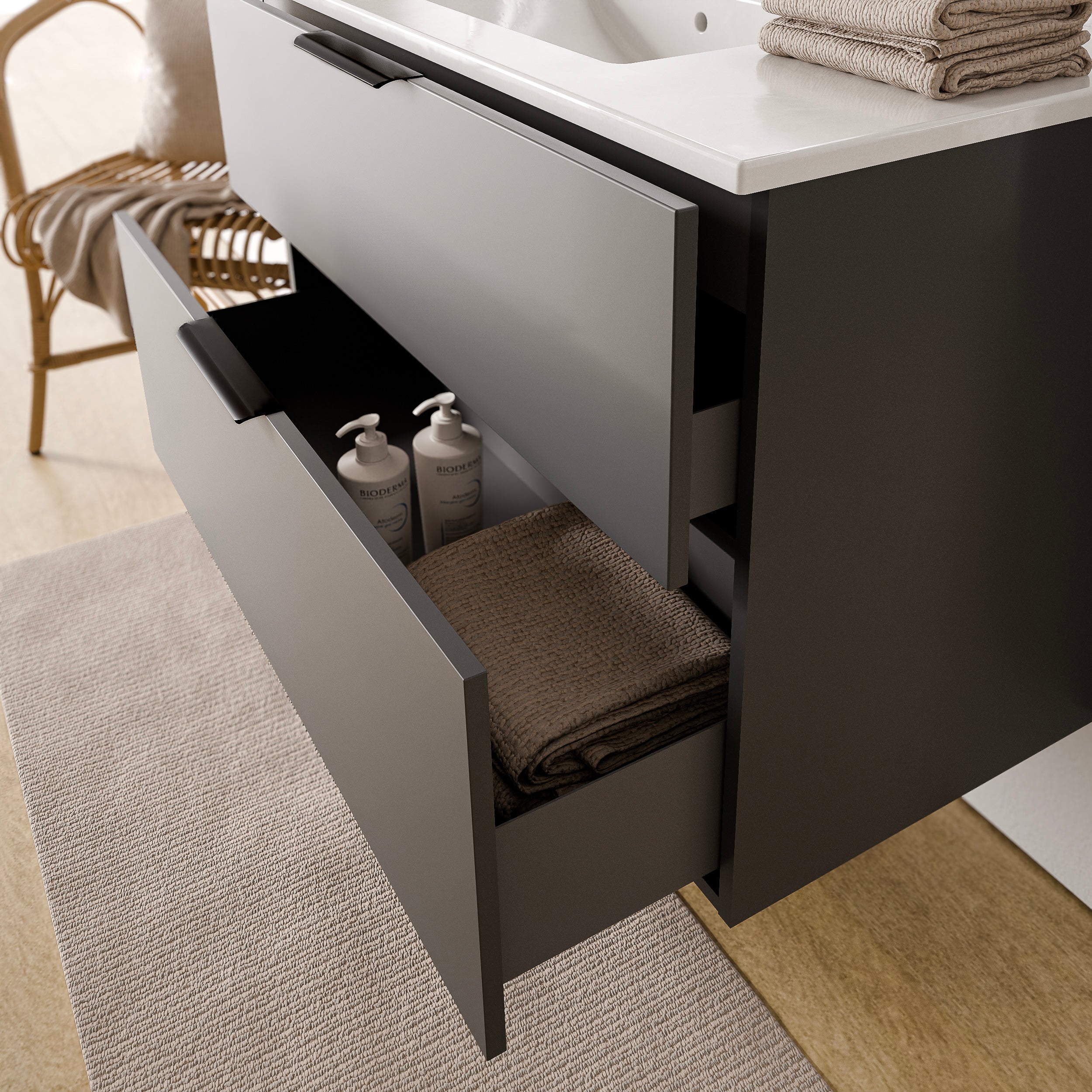 Badmöbel Set TIM 100 cm mit Waschbecken