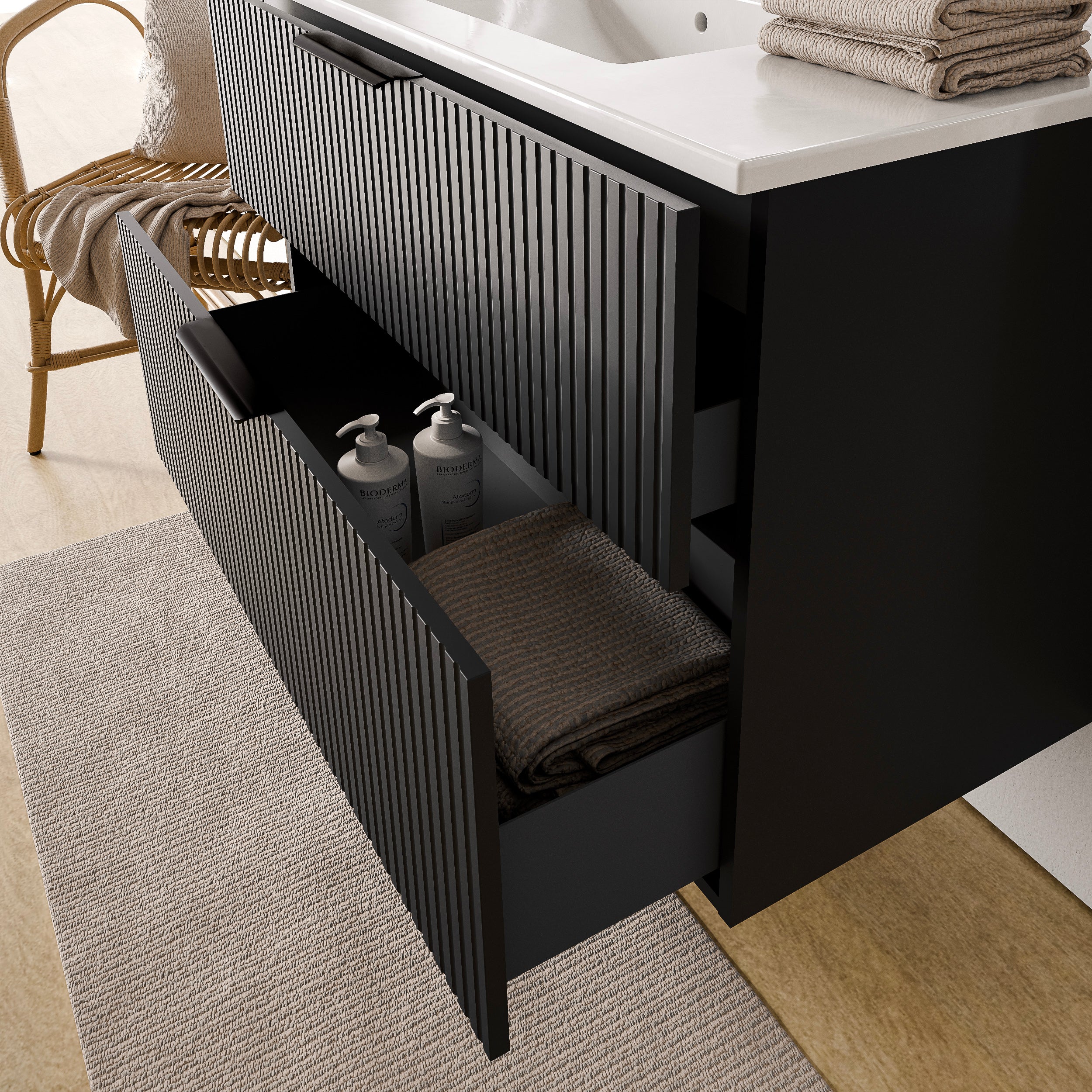 Badmöbel Set TIM 100 cm mit Waschbecken