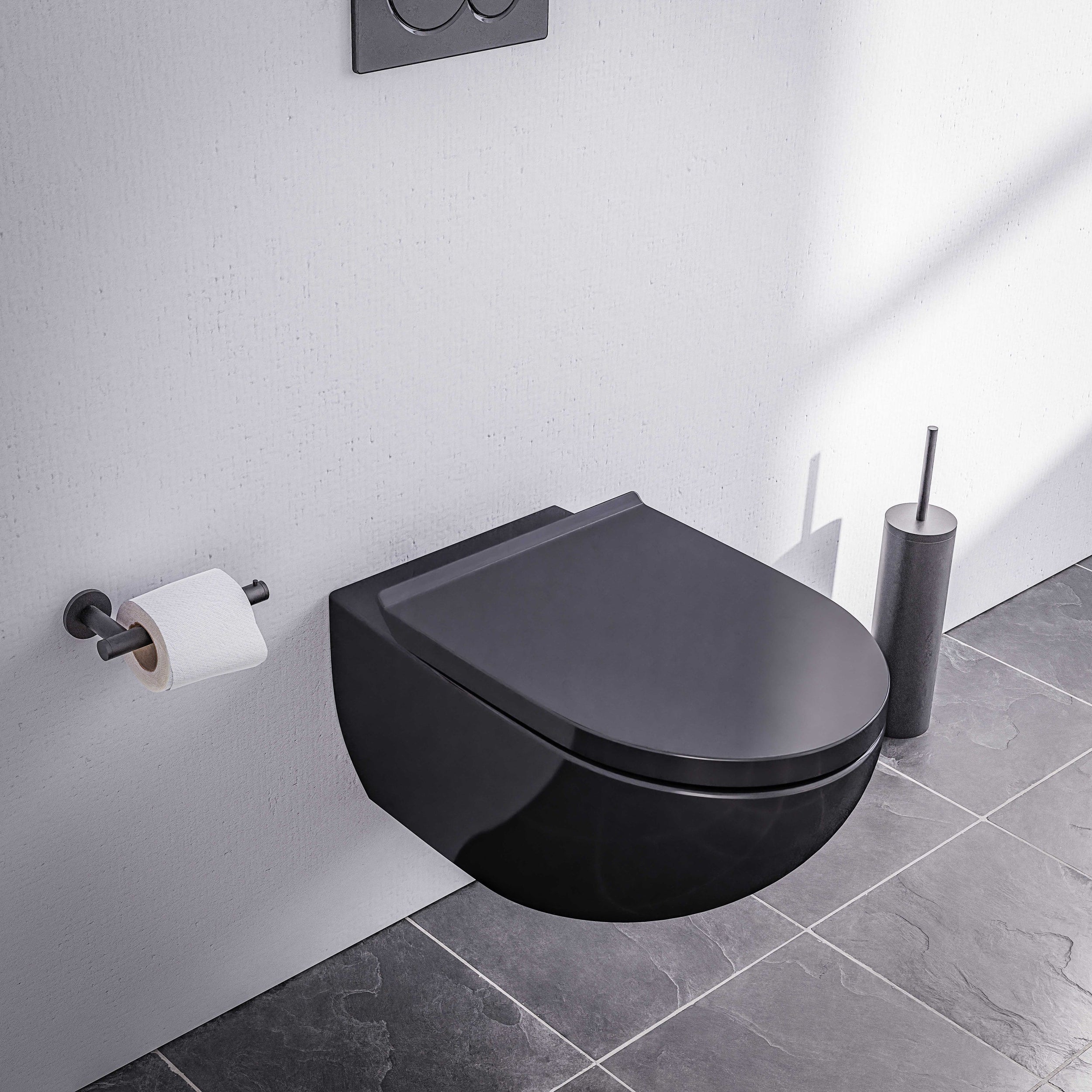 WC sospeso senza brida E-9030 con sedile Soft-Close - Colore a scelta