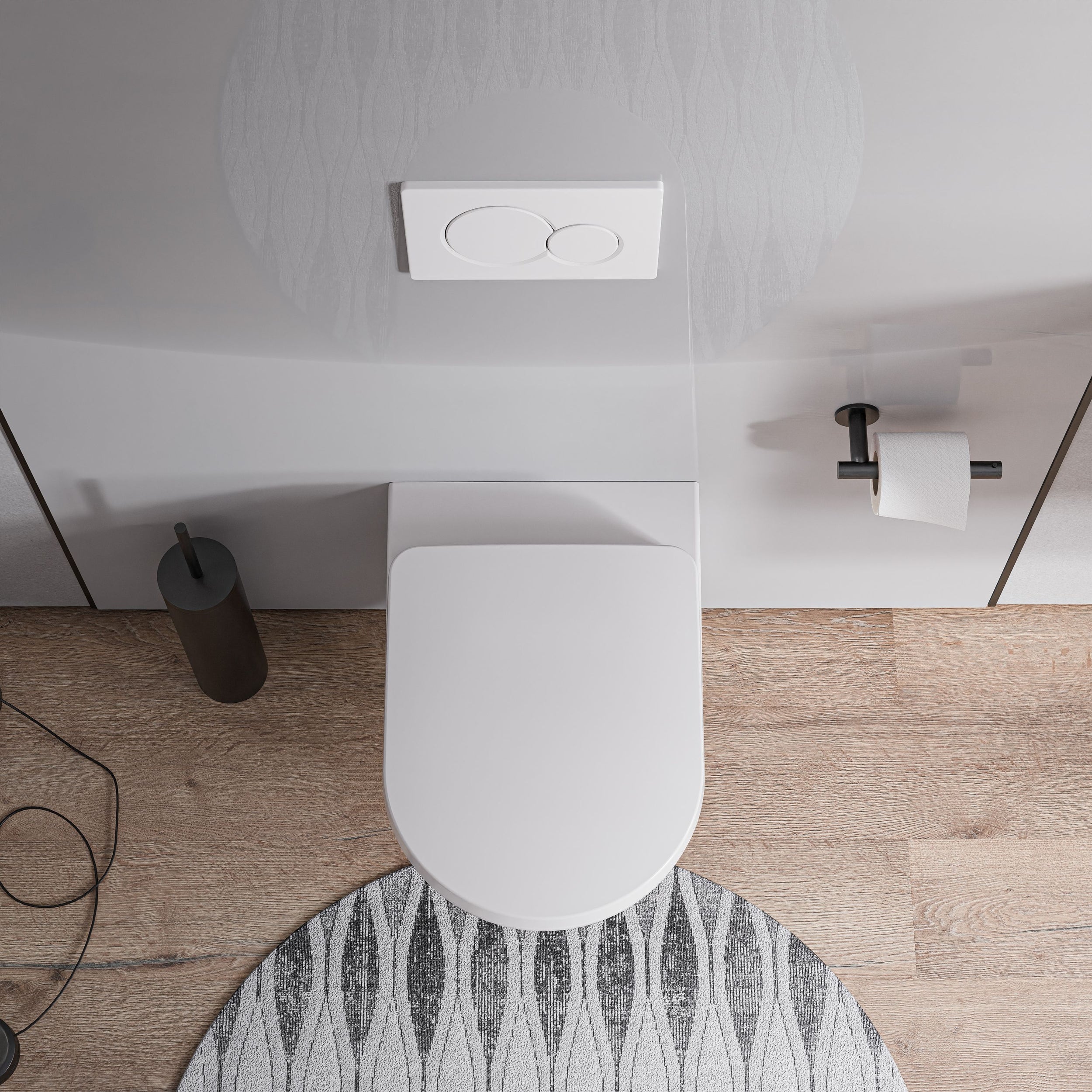 WC suspendu VIVEO sans rebord blanc brillant - Abattant Softclose inclus