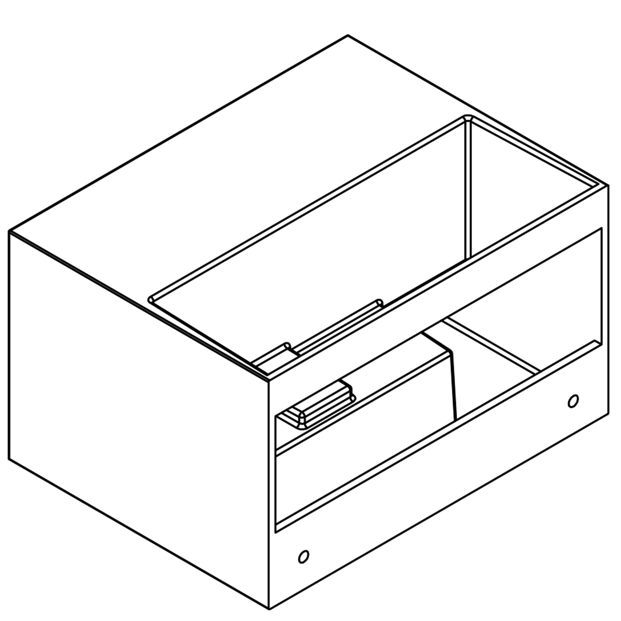 Lavabo à suspendre avec espace de rangement PB2158 en pierre solide  (Solid Stone)  - 60 x 46 x 35 cm - blanc mat