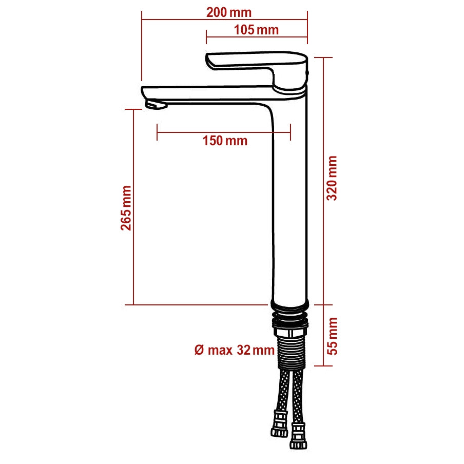 Waschtischarmatur Armatur Badarmatur lang 4025CB