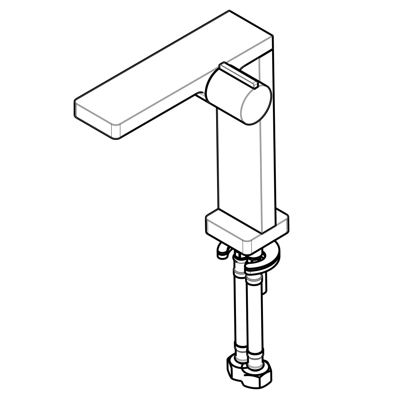 Rubinetto per lavabo di design - Rubinetto per il bagno NT3220C - Bocca alta - Finitura cromata